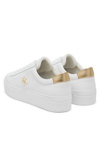 TOMMY HILFIGER - Tommy Hilfiger Sneakersy Platform Court Sneaker Metallics FW0FW08648 Biały. Kolor: biały. Materiał: skóra. Obcas: na platformie #5