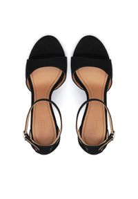 Kazar - Eleganckie czarne sandały na platformie i wysokiej szpilce. Kolor: czarny. Materiał: zamsz. Obcas: na platformie. Styl: elegancki. Wysokość obcasa: wysoki #3