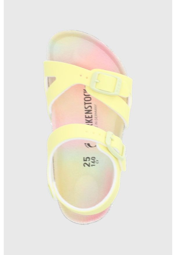 Birkenstock sandały dziecięce Rio kolor żółty. Zapięcie: klamry. Kolor: żółty
