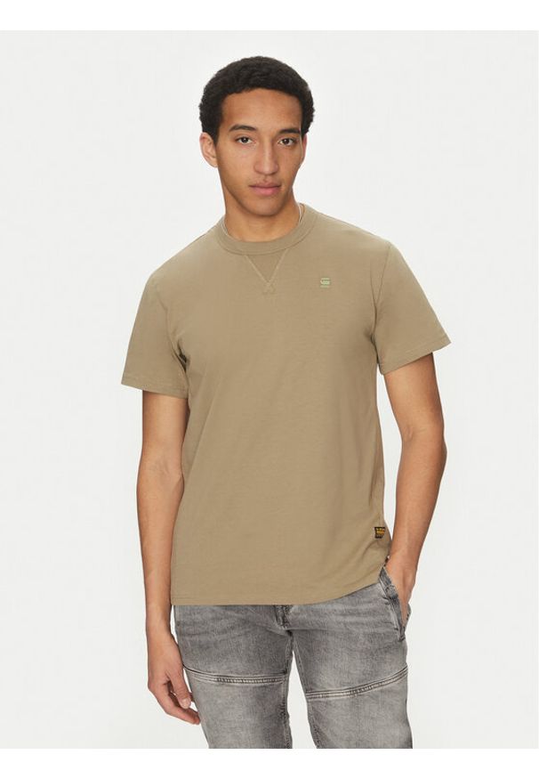 G-Star RAW - G-Star Raw T-Shirt Nifous D24449-336 Khaki Regular Fit. Kolor: brązowy. Materiał: bawełna