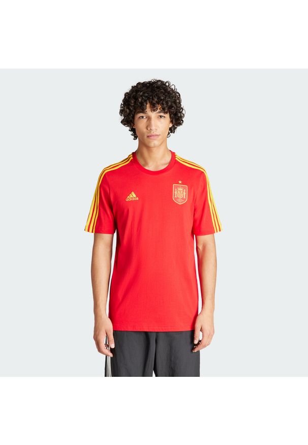 Adidas - Koszulka Spain DNA 3-Stripes. Kolor: czerwony. Materiał: materiał