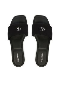 Calvin Klein Klapki Square Flat Sndl Canvas Hw HW0HW03129 Czarny. Kolor: czarny. Materiał: materiał #4