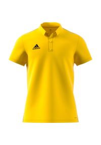 Adidas - Polo adidas Core 18 Climalite. Typ kołnierza: polo. Kolor: żółty. Technologia: ClimaLite (Adidas). Sport: piłka nożna, fitness