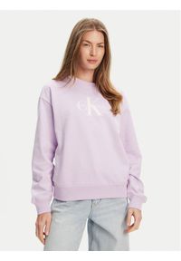 Calvin Klein Jeans Bluza Monologo LV047B234G Fioletowy Relaxed Fit. Kolor: fioletowy. Materiał: bawełna #1