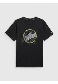 4f - 4F T-shirt regular z nadrukiem męski - czarny L. Okazja: na co dzień. Kolor: czarny. Materiał: dzianina, bawełna. Wzór: nadruk. Styl: casual #1