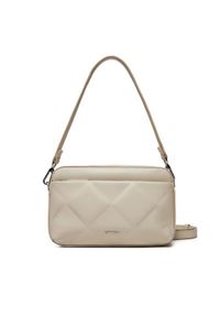 Calvin Klein Torebka Diamond Quilt Camera Bag W/Pkt K60K612907 Beżowy. Kolor: beżowy. Materiał: skórzane