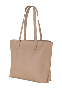 Ochnik - Beżowa torebka shopper damska. Kolor: beżowy. Materiał: skórzane. Styl: casual, elegancki. Rodzaj torebki: na ramię #3