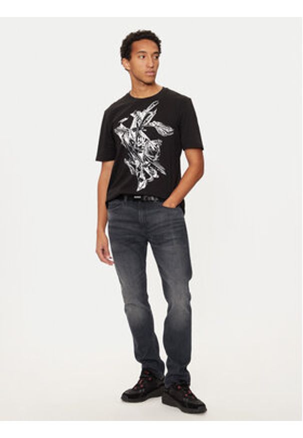 Hugo T-Shirt 50524023 Czarny Regular Fit. Kolor: czarny. Materiał: bawełna