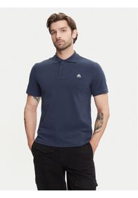Moose Knuckles Polo Everett M34MT712 Granatowy Slim Fit. Typ kołnierza: polo. Kolor: niebieski. Materiał: bawełna