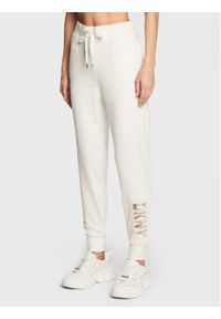 DKNY Spodnie dresowe P2MF7OKO Biały Regular Fit. Kolor: biały. Materiał: syntetyk, dresówka