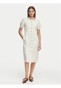 French Connection Sukienka jeansowa 71SZN Biały Regular Fit. Kolor: biały. Materiał: bawełna #1