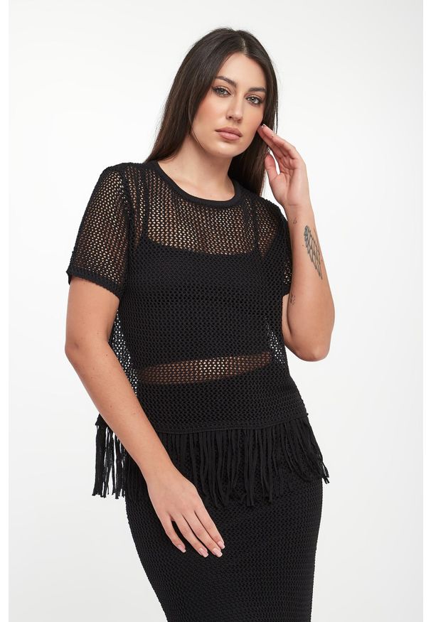 Joseph Ribkoff - Sweter damski z frędzlami JOSEPH RIBKOFF