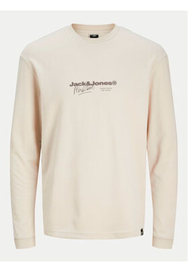 Jack & Jones - Jack&Jones Longsleeve Charlie 12265426 Beżowy Regular Fit. Kolor: beżowy. Materiał: syntetyk. Długość rękawa: długi rękaw