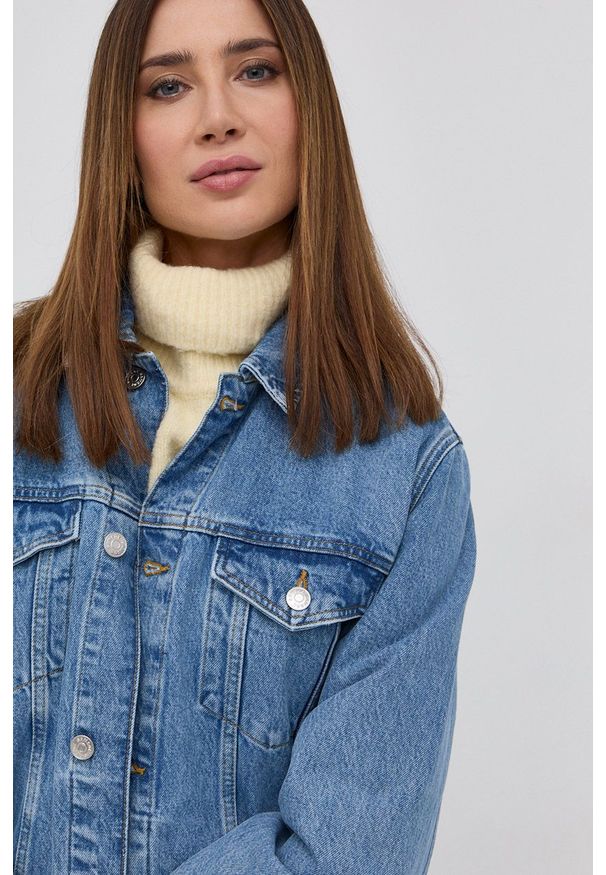 Samsoe & Samsoe - Samsoe Samsoe Kurtka jeansowa damska przejściowa. Kolor: niebieski. Materiał: jeans
