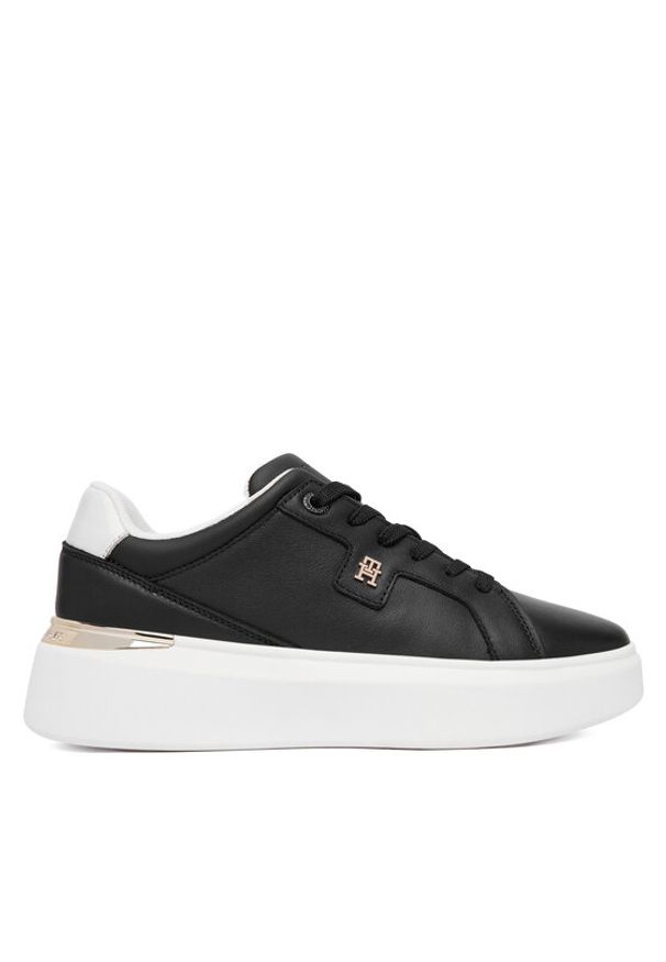 TOMMY HILFIGER - Tommy Hilfiger Sneakersy Th Chic Platform FW0FW09396 Czarny. Kolor: czarny. Materiał: skóra. Obcas: na platformie