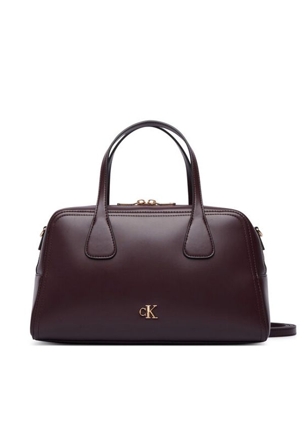 Calvin Klein Torebka Ck Medium Bowling Bag LV04F3610G Bordowy. Kolor: czerwony. Materiał: skórzane