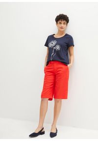 bonprix - T-shirt. Kolor: niebieski. Wzór: nadruk, kwiaty #3