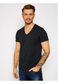 Tommy Jeans T-Shirt DM0DM04410 Czarny Regular Fit. Kolor: czarny. Materiał: bawełna