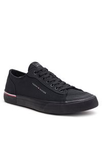 TOMMY HILFIGER - Tommy Hilfiger Tenisówki Corporate Vulc Canvas FM0FM04954 Czarny. Kolor: czarny