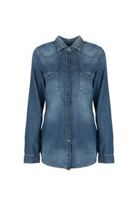 Diesel Koszula "De Pratt" | 00SKAA-RT001 | Kobieta | Niebieski. Okazja: na co dzień. Kolor: niebieski. Materiał: bawełna. Styl: klasyczny, elegancki, casual