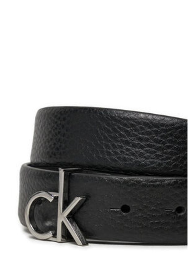 Calvin Klein Pasek Damski Ck Logo Buckle Belt 3.0_Pbl K60K613073 Czarny. Kolor: czarny. Materiał: skóra