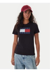 Tommy Jeans T-Shirt Flag DW0DW22562 Czarny Regular Fit. Kolor: czarny. Materiał: bawełna #1