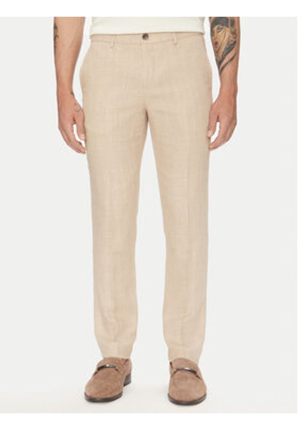 Lindbergh Garnitur 30-606060 Beżowy Slim Fit. Kolor: beżowy. Materiał: syntetyk