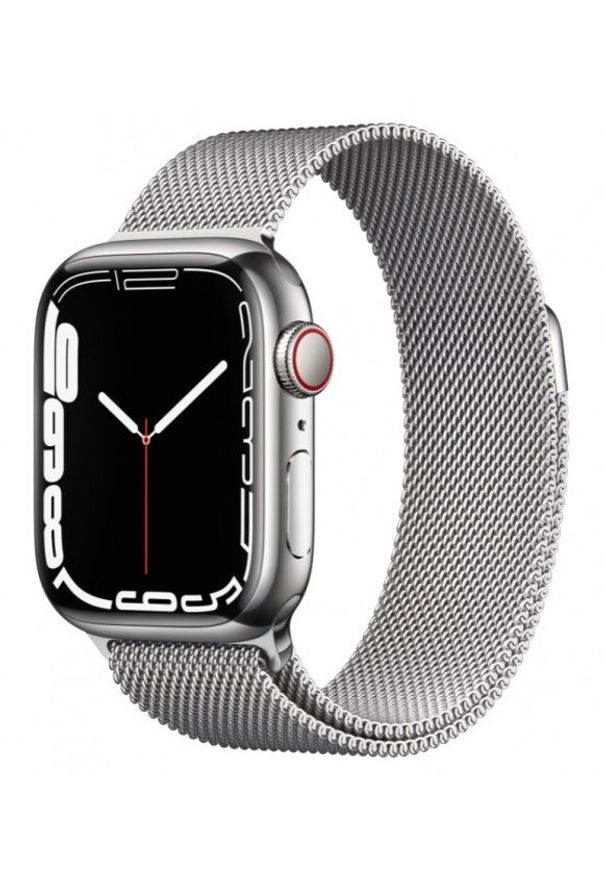 APPLE - Smartwatch Apple Watch 7 GPS+Cellular 41mm stal, srebrny | srebrna bransoleta mediolańska. Rodzaj zegarka: smartwatch. Kolor: srebrny