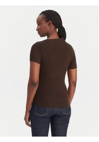 Guess Bluzka W6RP16 KD012 Brązowy Regular Fit. Kolor: brązowy. Materiał: syntetyk #4