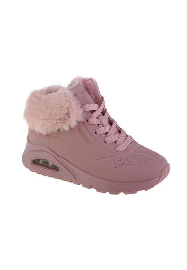 skechers - Buty zimowe dziewczęce, Uno - Fall Air. Zapięcie: sznurówki. Kolor: różowy. Materiał: materiał, syntetyk. Szerokość cholewki: normalna. Sezon: zima