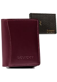 ROVICKY - Portfel skórzany Rovicky R-RD-34-GCL Plum fioletowy. Kolor: fioletowy. Materiał: skóra