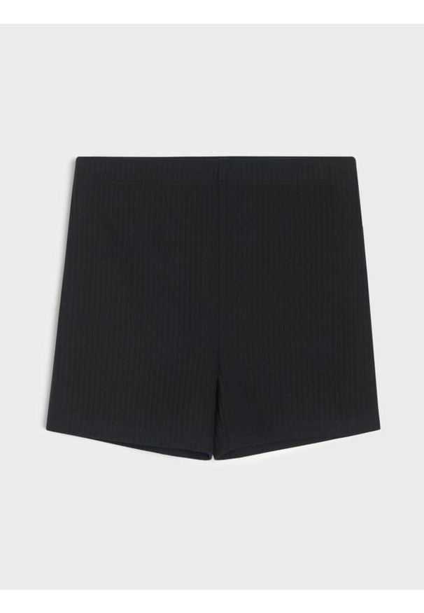 Sinsay - Prążkowane kolarki z bawełny - czarny. Kolor: czarny. Materiał: prążkowany, bawełna