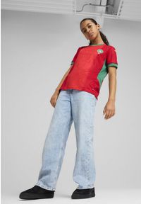 Puma - Młodzieżowa koszulka domowa Maroko 2025 PUMA Red Archive Green. Kolor: czerwony, wielokolorowy, zielony