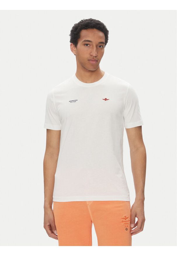 Aeronautica Militare T-Shirt 251TS2429J634 Biały Regular Fit. Kolor: biały. Materiał: bawełna