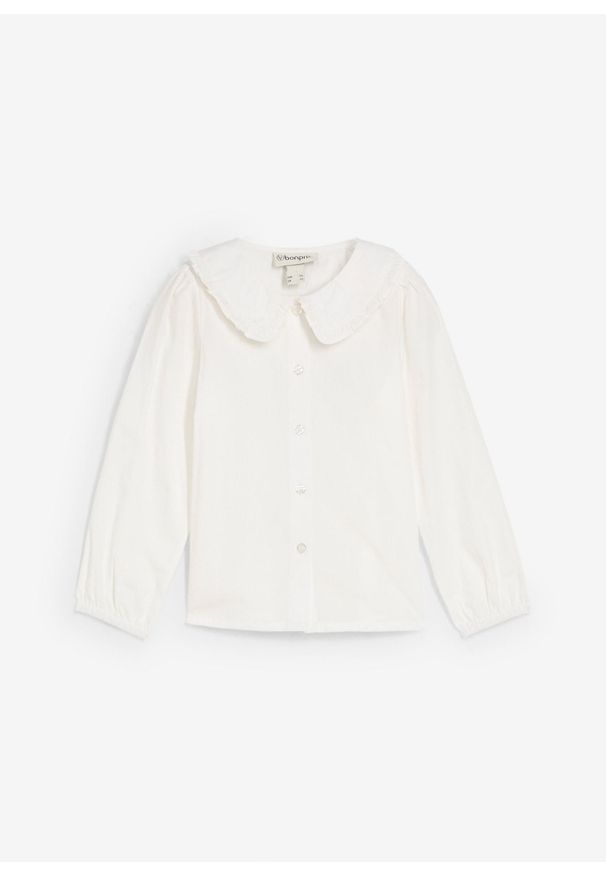 bonprix - Bluzka z czystej bawełny. Kolor: biały. Materiał: bawełna