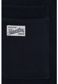 Superdry spodnie dresowe męskie kolor granatowy z aplikacją. Kolor: niebieski. Materiał: dresówka. Wzór: aplikacja #3