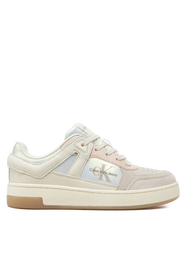 Calvin Klein Jeans Sneakersy Basket Cupsole Low Mix Ml Mtr YW0YW01490 Biały. Kolor: biały