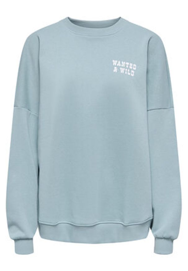 only - ONLY Bluza Stina 15357086 Błękitny Regular Fit. Kolor: niebieski. Materiał: bawełna