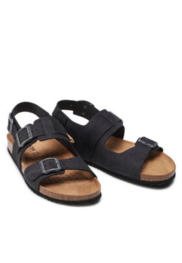 Geox Sandały U Sandal Ghita A U159VA 00032 C9999 Czarny. Kolor: czarny. Materiał: nubuk, skóra