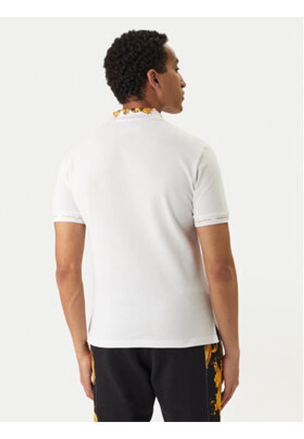 Versace Jeans Couture Polo 80GAGT12 CJ01T Biały Slim Fit. Typ kołnierza: polo. Kolor: biały. Materiał: bawełna