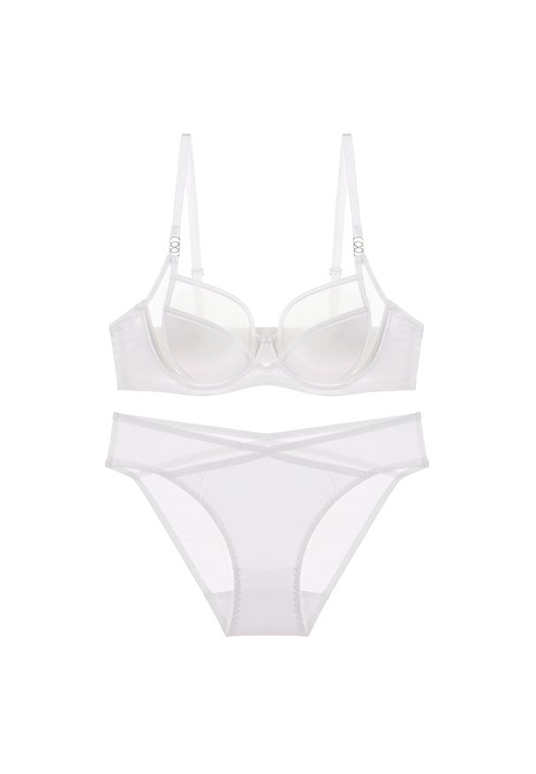 Intica - Zestaw bielizny z siateczką zapewniający wygodę i wsparcie Marvis. Kolor: biały. Materiał: materiał