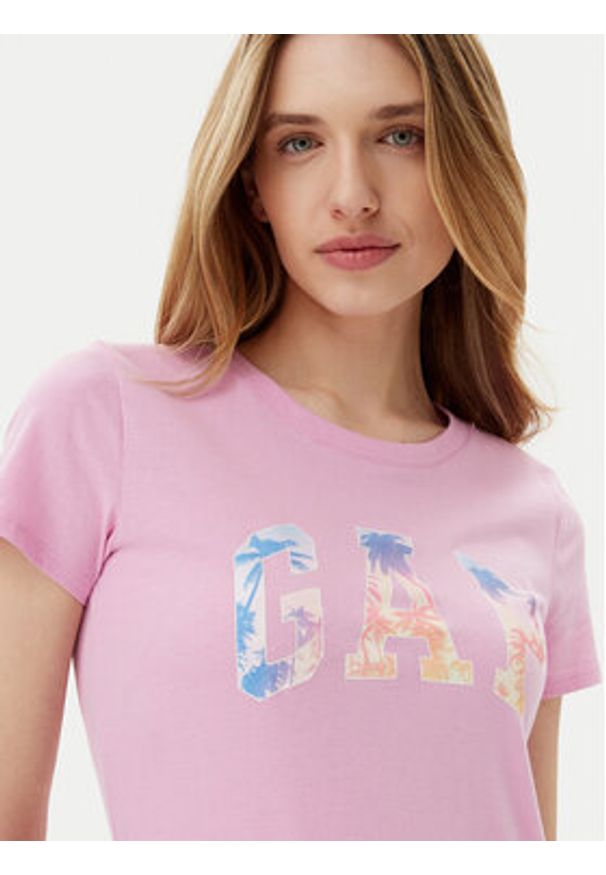 GAP - Gap T-Shirt 776775-06 Różowy Regular Fit. Kolor: różowy. Materiał: bawełna