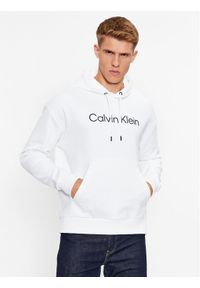 Calvin Klein Bluza Hero K10K111345 Biały Regular Fit. Kolor: biały. Materiał: bawełna