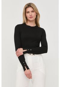 Guess sweter damski kolor czarny lekki. Okazja: na co dzień. Kolor: czarny. Materiał: materiał, dzianina, wiskoza. Długość rękawa: długi rękaw. Długość: długie. Styl: casual