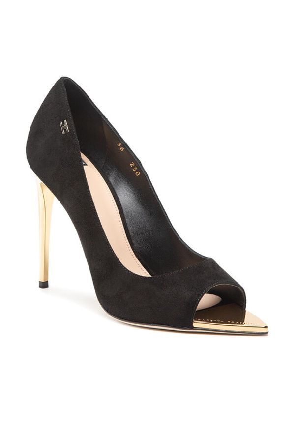 Elisabetta Franchi Sandały SA-23C-27E2-V490 Czarny. Kolor: czarny. Materiał: zamsz, skóra