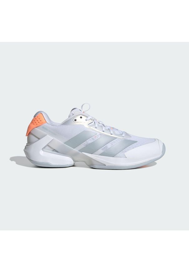 Adidas - Buty adizero Ubersonic 5 Tennis. Zapięcie: zamek. Kolor: wielokolorowy, szary, pomarańczowy, biały, niebieski. Sport: tenis