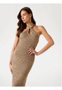 Guess Sukienka dzianinowa W5YK48 Z37G0 Beżowy Slim Fit. Kolor: beżowy. Materiał: syntetyk #4