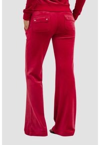 Juicy Couture - JUICY COUTURE Czerwone damskie spodnie dresowe Layla Low Rise, Rozmiar M. Kolor: czerwony. Materiał: dresówka