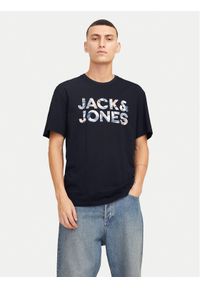 Jack & Jones - Jack&Jones T-Shirt Bryan 12268127 Granatowy Relaxed Fit. Kolor: niebieski. Materiał: bawełna