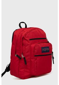 JanSport - Jansport plecak kolor czerwony duży z aplikacją. Kolor: czerwony. Wzór: aplikacja #4